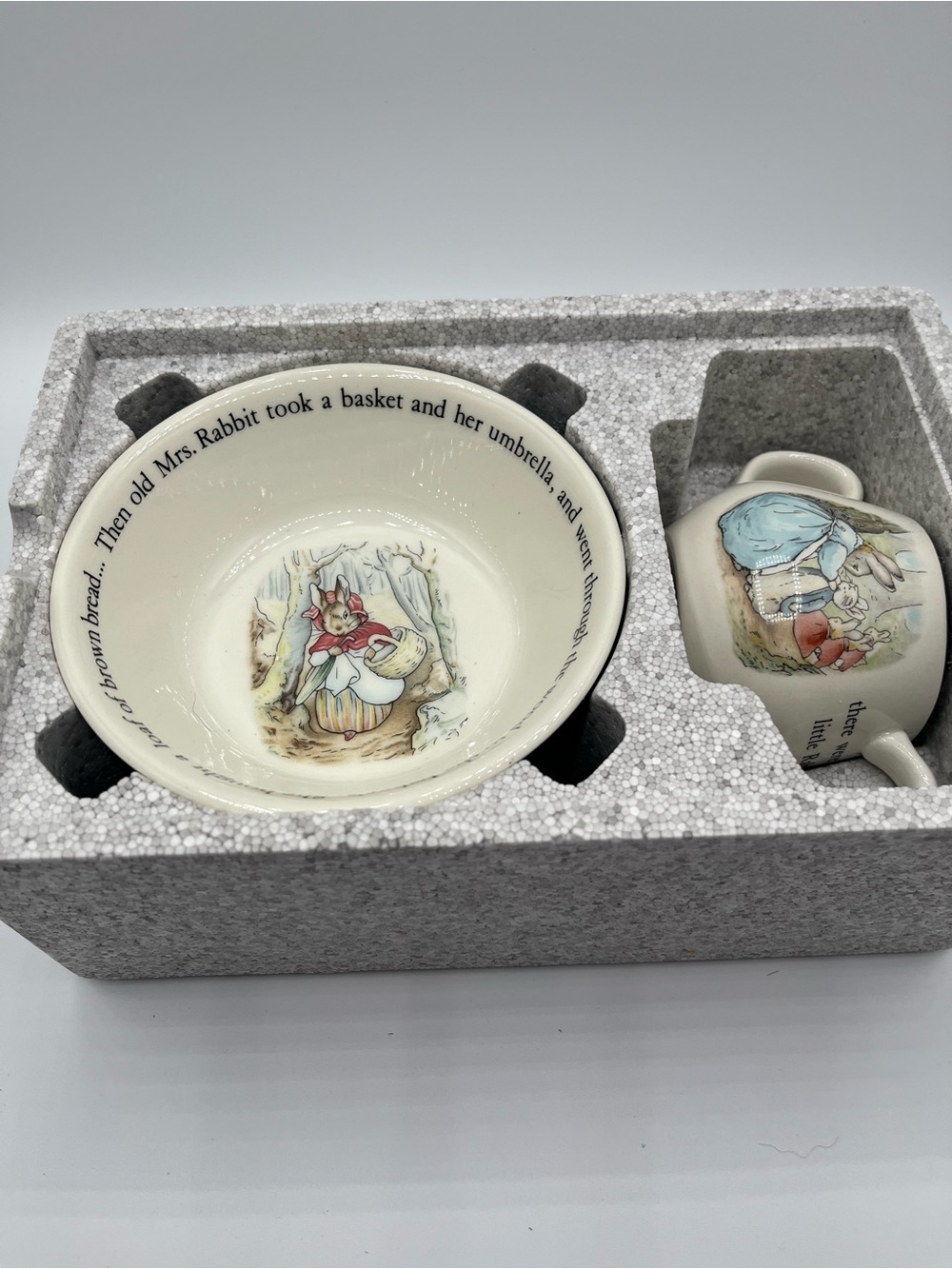 Vintage Wedgwood Beatrix Potter’s Peter Rabbit bowl and cup.